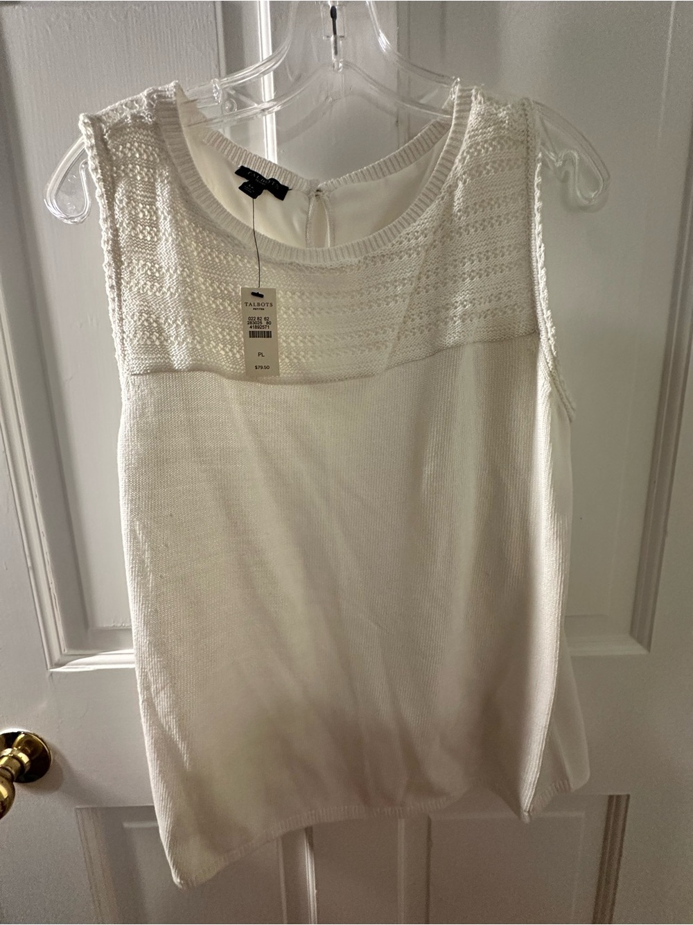 Talbots Cream Knit Sleeveless Top